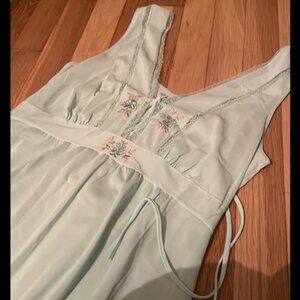 Cottage Core Seafoam Green Vintage Nightgown Slip Dress